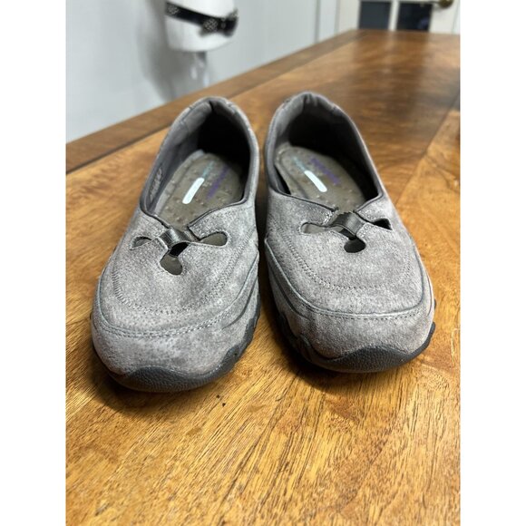 Skechers Bikers Women’s US 9 W Gray  Suede Slip-On Relaxed Fit Casual Shoe Flats - Picture 7 of 7